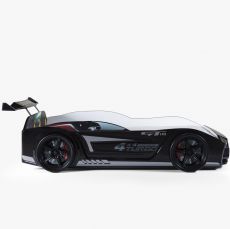 Дитяча ліжко машина GT18 4x4 Turbo Black з підсвіткою, спойлер